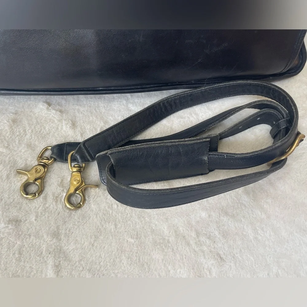 Coach Vintage Black Leather briefcase GUC